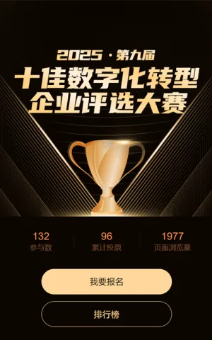 金色渐变质感风格数字化转型评选投票活动